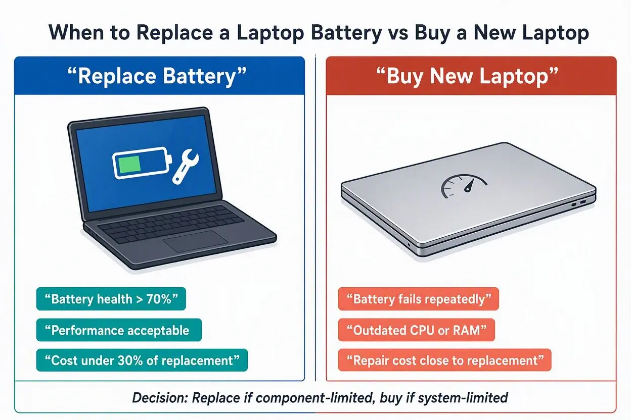 When to Replace a Laptop Battery vs Buy a New Laptop